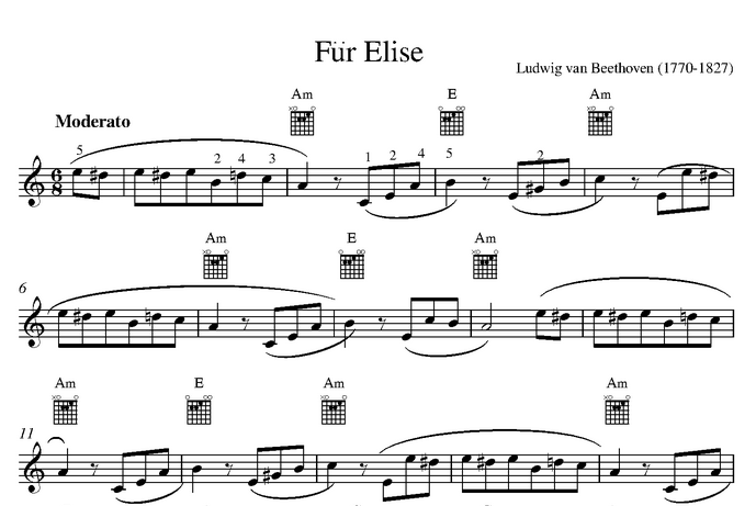 نت کیبورد (ارگ) Beethoven - Fur Elise